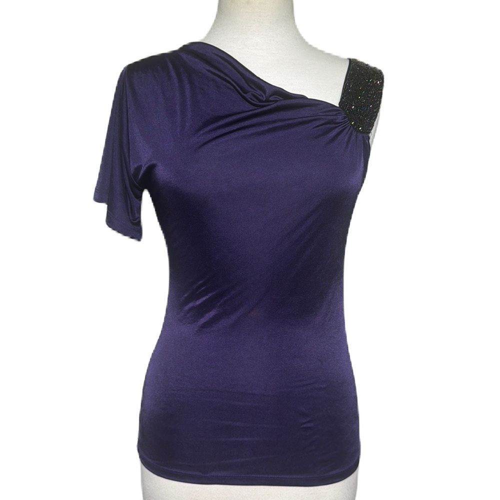 Suzy Shier One shoulder short sleeve top Woman’s Size L